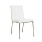Set of Two Gray And Silver Upholstered Leather Dining Side Chairs