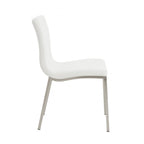 Set of Two Gray And Silver Upholstered Leather Dining Side Chairs