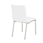 Set of Two Gray And Silver Upholstered Leather Dining Side Chairs