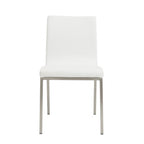 Set of Two Gray And Silver Upholstered Leather Dining Side Chairs