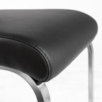 Set of Two Black and Silver Upholstered Leather Dining Side Chairs