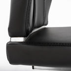 Set of Two Black and Silver Upholstered Leather Dining Side Chairs