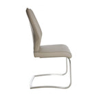 Set of Two Black and Silver Upholstered Leather Dining Side Chairs
