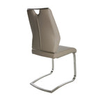 Set of Two Black and Silver Upholstered Leather Dining Side Chairs