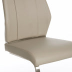 Set of Two Black and Silver Upholstered Leather Dining Side Chairs