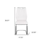 Set of Two Black and Silver Upholstered Leather Dining Side Chairs