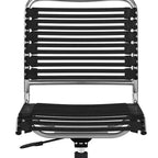 Black and Silver Adjustable Swivel Bungee Rolling Office Chair