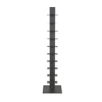 60" Dark Gray Metal Ten Shelf Modern Tower Bookcase