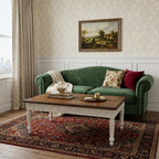 48" Brown and Ivory Solid Wood Coffee Table