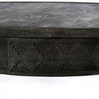 42" Gray Solid Wood Round Coffee Table