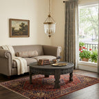 42" Gray Solid Wood Round Coffee Table