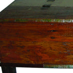 50" Brown Solid Wood Distressed Lift Top Coffee Table