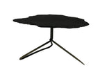 Set of Two Brown Stone and Iron Free Form Bunching Coffee Tables