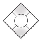 24" Graphite Metal Square Framed Accent Mirror