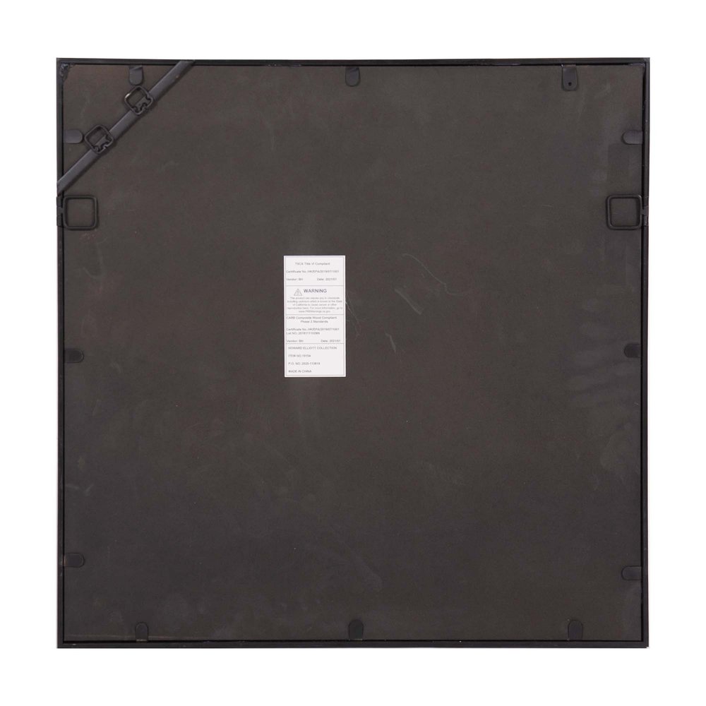 24" Graphite Metal Square Framed Accent Mirror