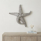 15" Antiqued Silver Resin Starfish Hanging Dimensional Sculpture