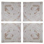 Set of Four White Wood Square Framed Art