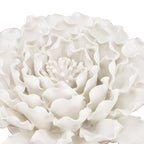 9" Off White Ceramic Flower Hanging Dimensional Sculpture
