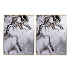 Set of Two White Framed Art