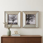 Set of Two Gray Square Framed Art