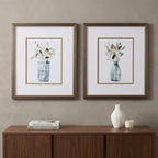 Set of Two Neutral Color Plants Watercolor Wall Art