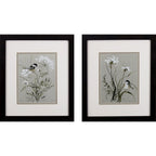 Set of Two Babybreaths and Birds Wall Art