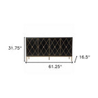 Black and Gold Harlequin Sideboard Storage Cabinet