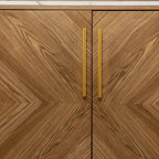 Retro Gold Natural and Faux Marble Wine Cabinet