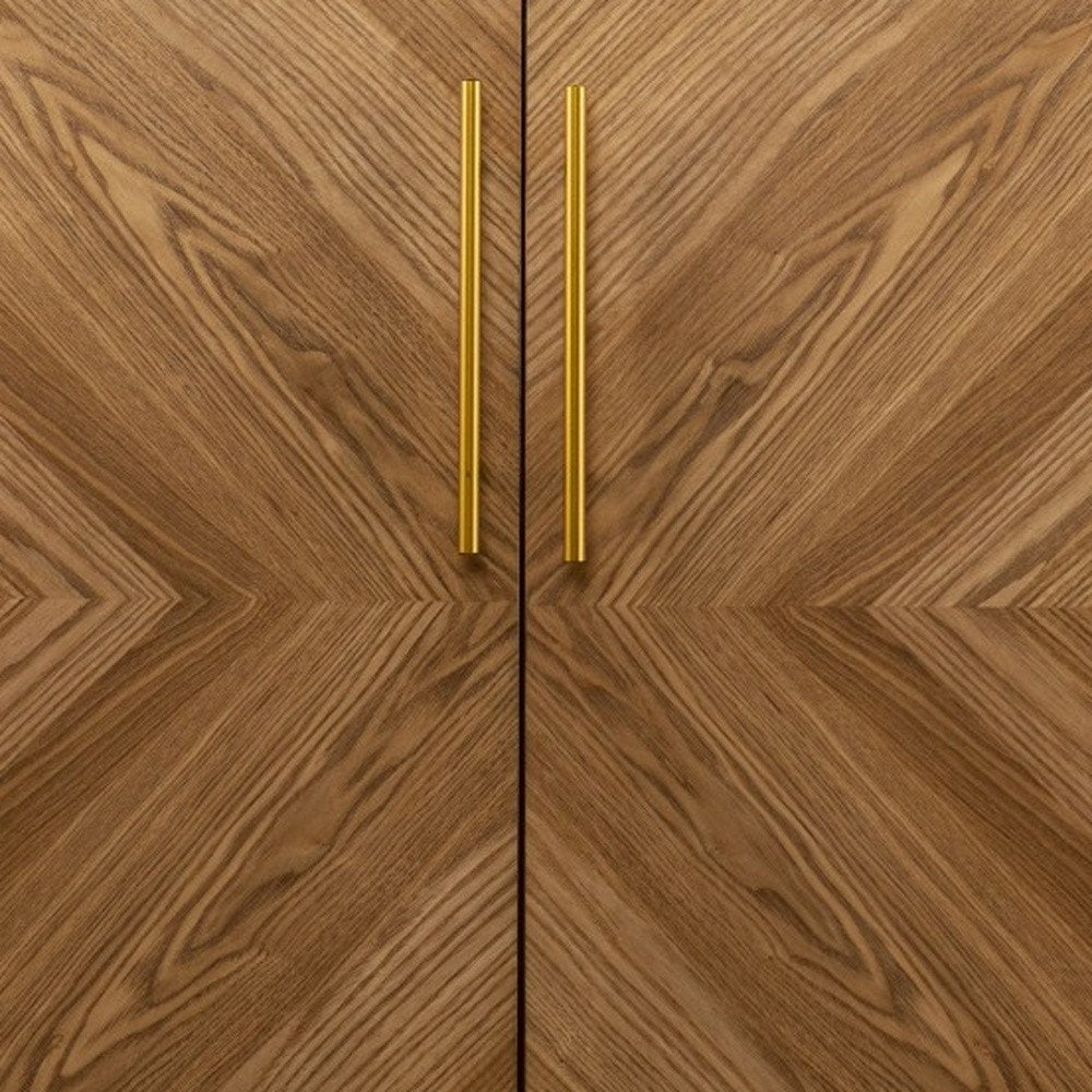 Retro Gold Natural and Faux Marble Wine Cabinet