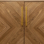 Retro Gold Natural and Faux Marble Wine Cabinet