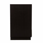 32" Dark Brown And Natural Carved Floral Sideboard with Two Doors