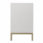 40" White Carved Geometric Sideboard with Two Doors