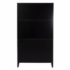 70" Black Wood Three Door Three Drawer