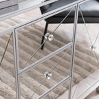 50" Silver Wood and Glass Three Drawer Credenza with Two Doors