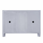 50" Silver Wood and Glass Three Drawer Credenza with Two Doors