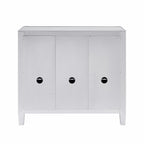 40" Silver Glass Three Drawer Sideboard with Three Doors