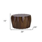 29" Brown Solid Wood Octagon Coffee Table