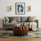 29" Brown Solid Wood Octagon Coffee Table
