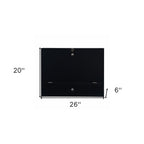 26" Black Wood Wall Mounted Folding Floating Desk