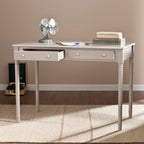 43" Gray Solid Wood Writing Desk With Two Drawers