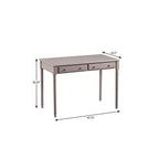 43" Gray Solid Wood Writing Desk With Two Drawers