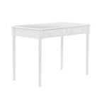 43" White Solid Wood Writing Desk With Two Drawers
