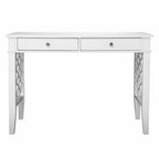 43" White Wood With Two Drawers