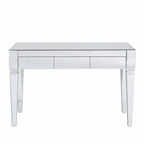47" Silver Mirrored Writing Desk With Three Drawers