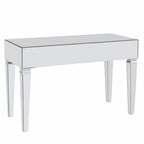 47" Silver Mirrored Writing Desk With Three Drawers