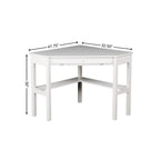 48" White Solid Wood Corner Writing Desk