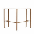 42" Clear and Gold Glass and Iron Corner Writing Desk