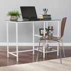 42" Clear and White Glass and Iron