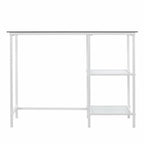 42" Clear and White Glass and Iron