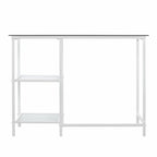 42" Clear and White Glass and Iron